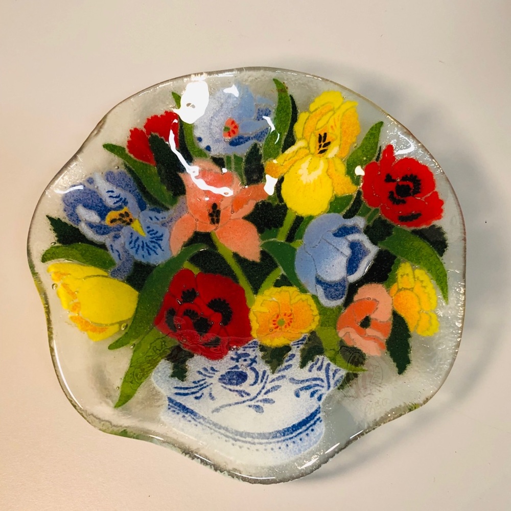 Peggy Karr Spring Flowers Bouquet 9” Bowl